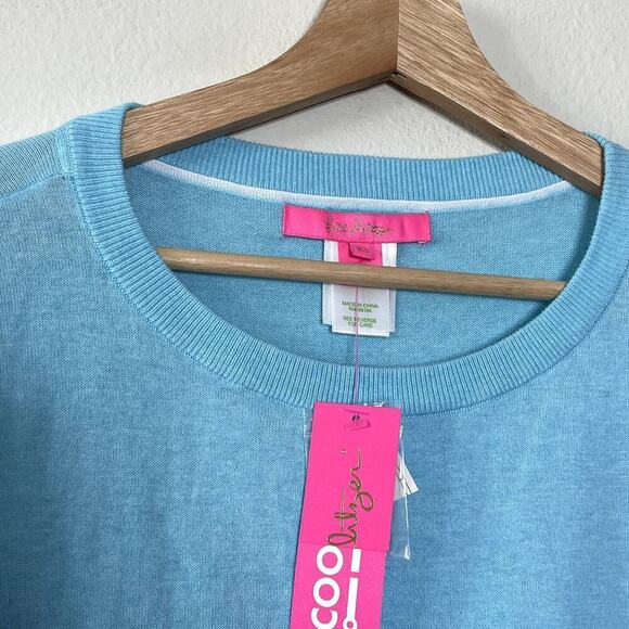 LILLY PULITZER  DAMARA SWEATER HEATHERED BAYSIDE BLUE  SIZE XS NWT - Picture 6 of 11